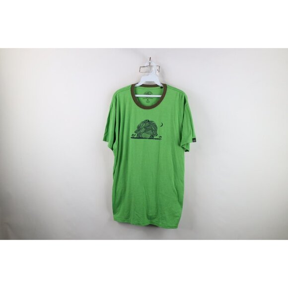 prAna Breathe Mens XL Faded Spell Out Rock Climbing Knit Short Sleeve T-Shirt - Picture 1 of 16